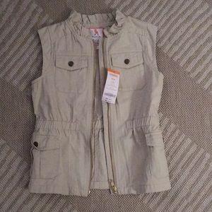 Khaki zip up vest